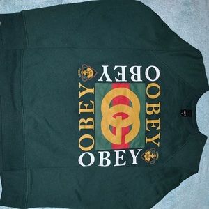 Obey GREEN crew neck sweater